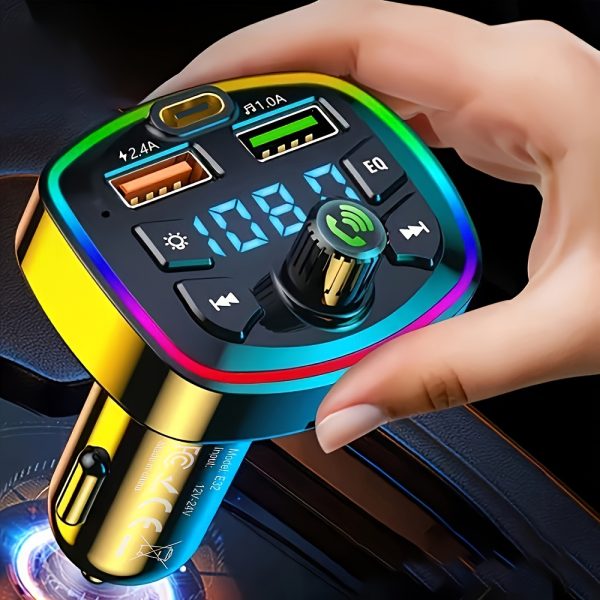 Lossless Sound Wireless Car Audio with MP3 Player, FM Radio, One-Touch Hands-Free Calling, Dual USB Fast Charging & PD Type-C Port