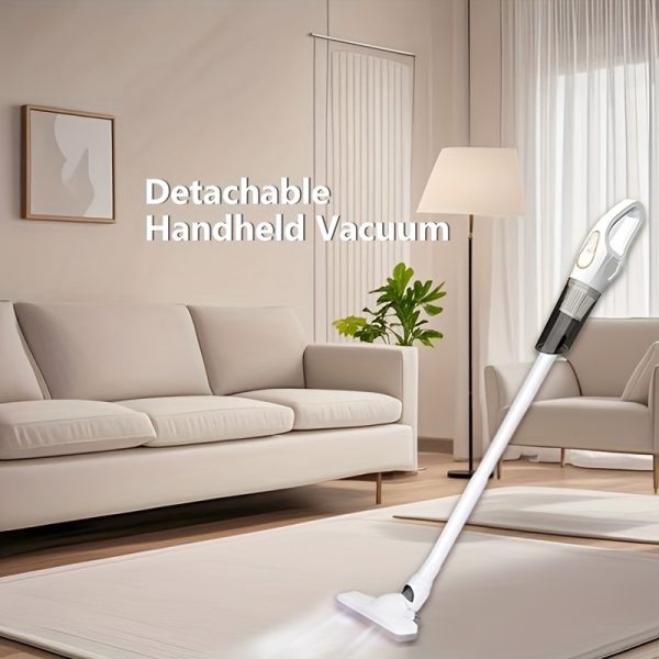 1pc Multi-Function Cordless Stick Vacuum Cleaner, USB Rechargeable with 2000mAh Lithium Battery, 6KPa Suction Power, 60dB Quiet Operation, ABS Body, Cartridge Filter, for Home, Bedroom, Living Room, Car, Keyboard Dusting - Dusting Brush Included