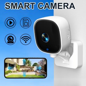Smart Security Camera, 2.4Ghz WiFi, Full Color Night Vision, Two-Way Voice, Motion Detection, 480p Indoor/Outdoor Monitoring, Wall Hanging, USB Powered, TF/Cloud Storage, Ideal for Home, Pets, Holiday Gifts
