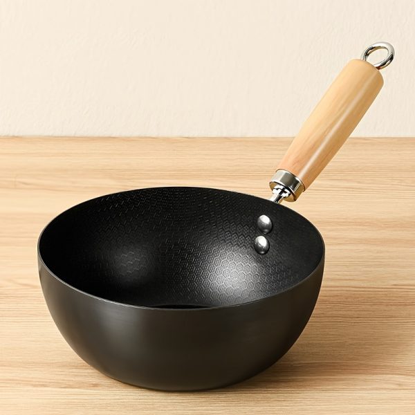 1pc 20cm Small Iron Wok - Traditional Chinese Non-Stick Mini Pot, Ideal for Gas Stoves, Perfect for Stir Fry Vegetables and Meat, Kitchen Essentials