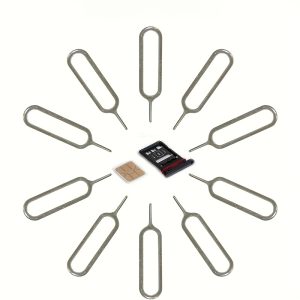 Universal Stainless Steel SIM Card Tray Ejector Pin - Durable Needle Opener for iPhone, Samsung, HTC & Other Smartphone Devices - SIM Removal Tool for Phone & Tablet SIM Slots