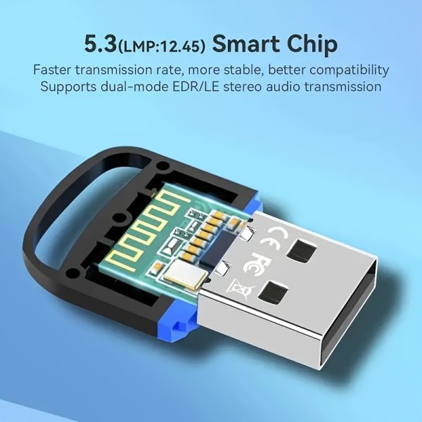 5.3 Wireless Network Adapter for PC/Notebook/Keyboard/Mouse, USB Powered, Wireless Connectivity, Application Control, Operating Voltage ≤36V, No Battery Required