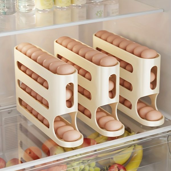 4-layer ladder type egg box storage refrigerator side door large capacity automatic egg roller slide egg storage box