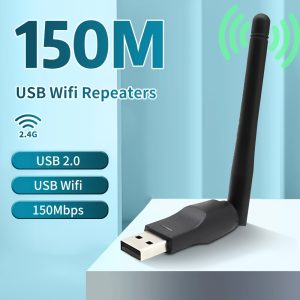 Portable Network Adapter, 2.4G Wifi with a Maximum Speed of 150Mbps, Featuring a High-Gain Wifi Antenna, Compatible with WPA-PSK/WPA2-PSK for Secure Network Usage, Suitable for Windows 11, 10, 8, 7, And XP on Desktops And Laptops.