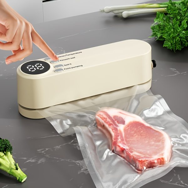 Compact USB Rechargeable Vacuum Sealer Kit with Digital Display - Quick Seal, Includes Pump & Airtight Bags, Perfect for Food Preservation, Snacks, Meat, Fruits, Vegetables - Space-Saving Design, 36V, Food Vacuum Sealer