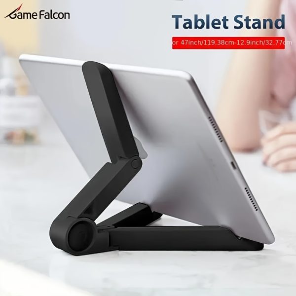 Adjustable Folding Tablet Stand for iPad, iPhone, Samsung - PE Material, Non-slip Sticky Pad, Universal Portable Desktop Holder, Compatible with Android & Apple Devices, Foldable & Compact Design