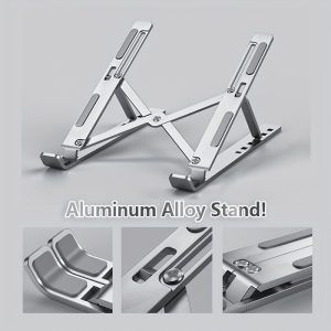 AOCIWE Aluminum Alloy Dual Cooling Gaming Laptop Stand - 6-Angle Adjustable, Foldable Design for Tablets & Notebooks