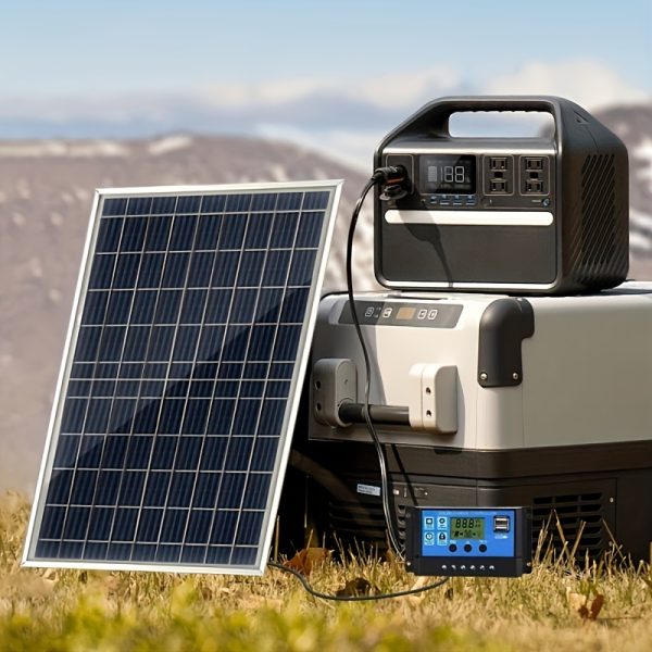 1pc Solar Panel Kit with 60A/80A/100A Controller, USB 5V Solar Charger for Power Banks, Camping, Hiking, Vehicles, Boats, Phones, Street Lighting, Security Cameras, Pet Shelters - Solar Powered, Removable Photovoltaic Module, No Battery Included