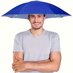 1pc Umbrella Hat, 76.2 cm Fishing Umbrella Hat Hands Free Anti-UV Umbrella Hat Adjustable Headwear for Fishing Golf Camping Beach Gardening Sunshade Outdoor