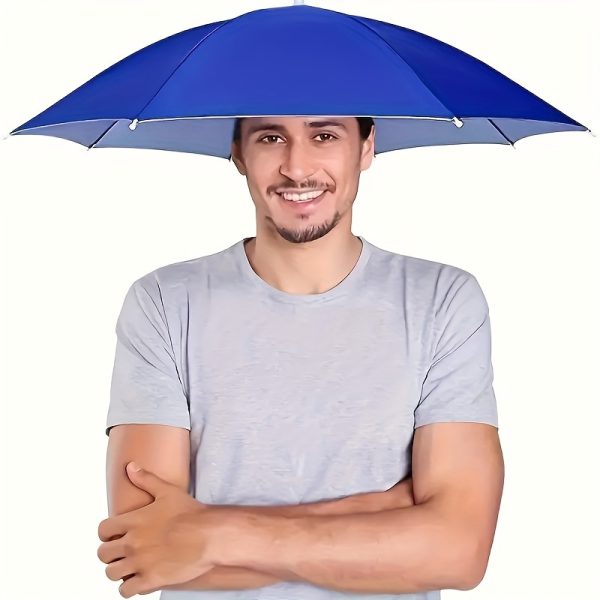 1pc Umbrella Hat, 76.2 cm Fishing Umbrella Hat Hands Free Anti-UV Umbrella Hat Adjustable Headwear for Fishing Golf Camping Beach Gardening Sunshade Outdoor