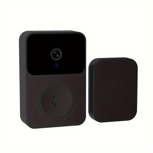 SELFIECOM Smart Video Doorbell, 480p HD Night Vision WiFi Door Camera, Wall Mount, Remote Control, Non-Waterproof, 2-in-1 Power Mode, with Rechargeable 600mAh Lithium Polymer Battery, for Smartphone/Tablet Compatible, Supports 2.4GHz Wi-Fi