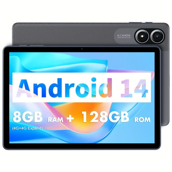 27.94cm Android 14 Tablet with Protective Case, 8GB RAM (4GB+4GB Expansion), 128GB Storage + Support for 1TB Card, Dual Cameras, Octa-Core Processor, 8000mAh Battery, 1280x800 IPS HD Display, Stereo Speakers, Dual WiFi (2.4G+5G) - Perfect Gift for 2024
