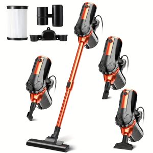 High-Power 600W Corded Vacuum Cleaner - Quiet, Portable Handheld with Extended Hose for Pet Hair, Hard Floors & Carpets - Lightweight Stick Design