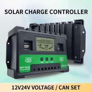 1pc, Solar Controller With 100A, 90A, 80A, 70A, 60A, 50A, 40A, 30A Dual USB LCD Display, 12V, 24V Solar Panel Charger Regulator With Load Output