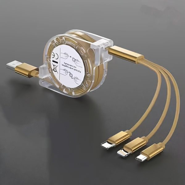 3-in-1 USB Charging Cable for iPhone/Type-C/Micro USB Devices Portable Charger for iPhone 14 13 12 11 Pro Max USB-A to Type-C Cable for Samsung Galaxy S24 23 Ultra S22 S21 S20+ for Honor Realme Xiaomi