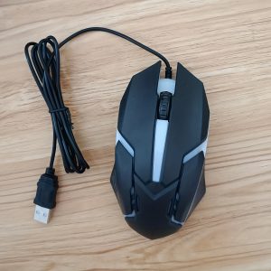 High-Precision 5000 DPI Wired Gaming Mouse with LED Lights - Ergonomic Design for E-Sports, USB Connection, Compatible with Desktop & Laptop