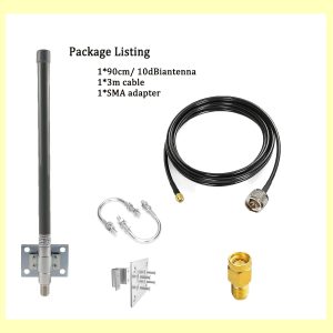 5.8dBi/10dBi 915MHz LoRa Antenna with 3m RG58 Cable, N Female to N Male Connector, Compatible with RAK2 Nebra Bobcat EasyLink In Syncrob Miner, Uncharged, No Battery Required