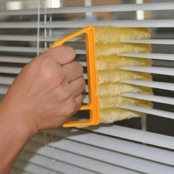 KITEOAGE Deluxe Microfiber Washable Window Cleaning Brush - Super Absorbent, Lint-Free, Streak-Free Shine for Blinds & Windows, Orange Handle with Yellow Bristles, Portable Design for Bedroom, Bathroom, Kitchen, Living Room, Window Cleaning Tools