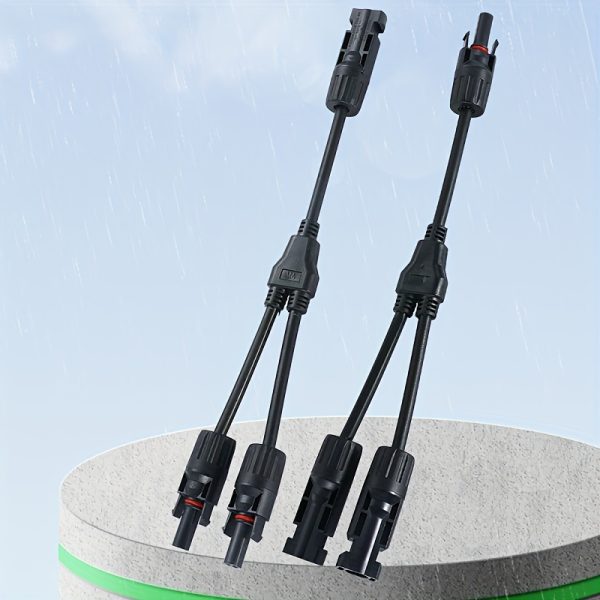 1 Pair MC4 Solar Connectors Y Branch Extra Long Solar Panel Parallel Connectors 1 To 2 Solar Cable Wire Plug Tool Kit