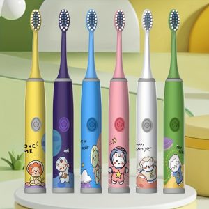 Kids Space Series Electric Toothbrush TKM-3-D, 5 Modes, Long Battery Life, Replaceable Ultra-Soft Bristles, Gentle on Gums, 2-Minute Smart Timer, Suitable for Children Ages 3-15, Battery Operated (Battery Not Included)