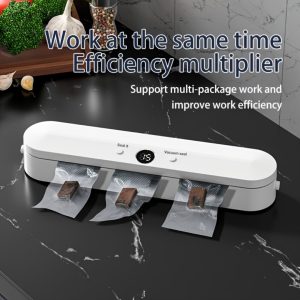 [1pc Automatic Food Sealer Machine] 1pc Automatic Food Sealer Machine, Vacuum Sealer for Freshness, Electric Bag Sealer with High Suction, Air Compressor, One-Click Operation, Suitable for Dry and Wet Food Preservation, Kitchen Food Sterilization Storage, 220-240V, UK Plug - No Battery or Adapter Included