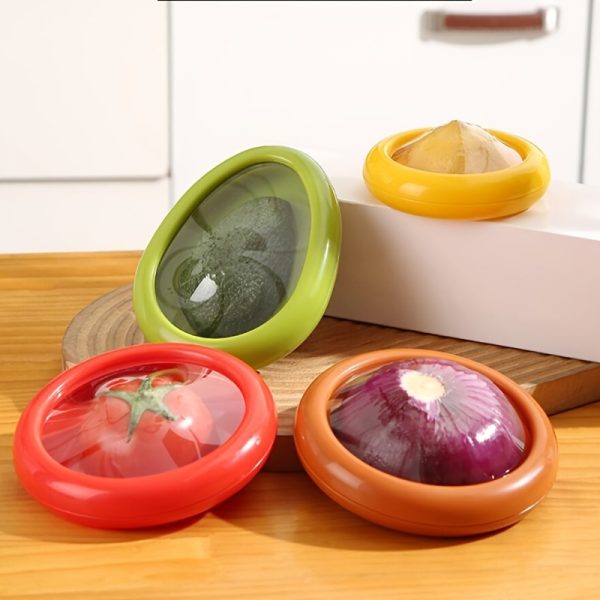 1pc/4pcs Reusable Food Freshness Preservation Pods with Stretchable TPU Lids - Food Storage Containers for Fruit & Vegetable - Washable, Transparent Food Storage Box Set - Keep Fresh Longer, Perfect for Kitchen Organization, Christmas gifts