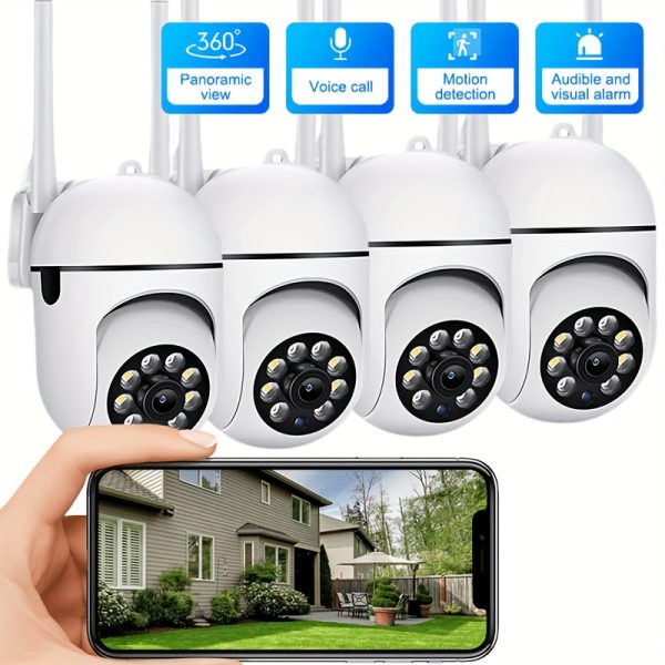 1pc Security Camera, 1440p HD Indoor/Outdoor WiFi Surveillance with PTZ, 2-Way Audio, Motion Tracking, Night Vision, USB Powered, ABS Material, with Supports 2.4G Wi-Fi for Home Security