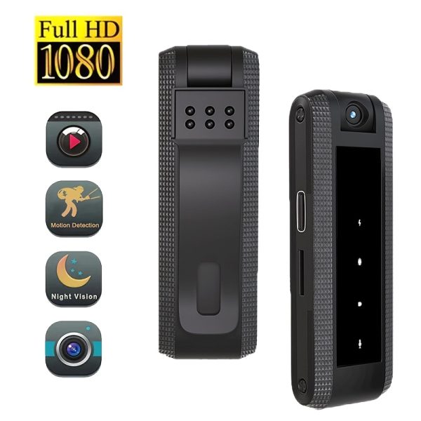 Multi-Function Recorder Camera with ABS Material, 1080p HD Video, Audio, Night Vision, and Motion Detection - Clip Back Design for Business, Travel, Sports, and More, Rechargeable Lithium Battery, USB Charging, 128GB Storage Capacity, Travel Recording Gear | Modern Camera Design | Durable Camera Body, Camera Accessories