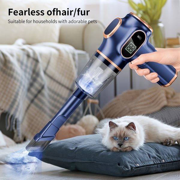 1pc Cordless Handheld Vacuum Cleaner, High Power USB Charging, Extended Battery Life, Multifunctional Dust Remover, Suitable for Home and Car Use, Pet Hair, Dust and Debris Cleaning, Includes Accessory Kit