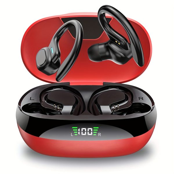 LIFEBEE True Wireless Earbuds with Mic, TWS In-Ear Headphones with ENC Noise Cancelling, Touch Control Volume, Wireless Sports Earhook, LED Display Charging Case, Semi-Open-Back, Compatible with Cellphones, 300mAh Rechargeable Battery, Type-C Charging, 2.5W-10W Power Range, for Adults - Video Game Theme