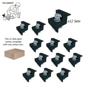Solar Panel Mounting Brackets, 6/12 Sets Pack Aluminum Solar Panel End Clamps, 30mm/1.18inch And 35mm/1.38inch Adjustable Z Brackets, Solar Panel Mounting Kit for Metal Roof, Tin Roof, Flat Roof, Sheet Roof, Silvery And Black