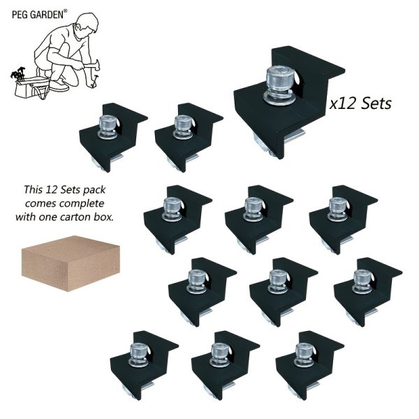 Solar Panel Mounting Brackets, 6/12 Sets Pack Aluminum Solar Panel End Clamps, 30mm/1.18inch And 35mm/1.38inch Adjustable Z Brackets, Solar Panel Mounting Kit for Metal Roof, Tin Roof, Flat Roof, Sheet Roof, Silvery And Black
