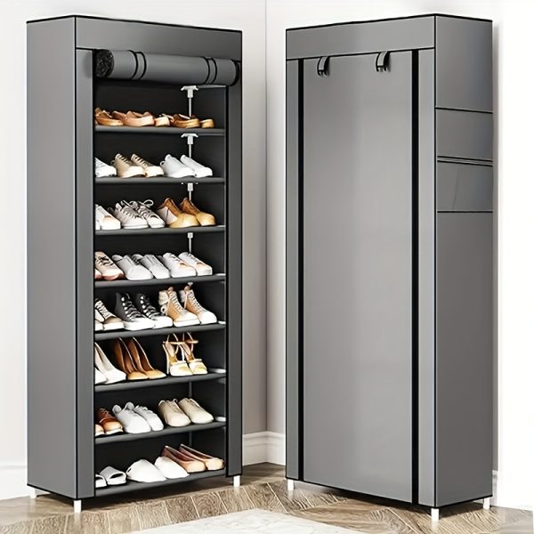 6layer shoe cabinet with dust cover, non-woven fabric saves space shoe rack, large capacity, easy to assemble, portable shoe cabinet, suitable for various scenarios such as entrance, storage rack, home and dormitory storage