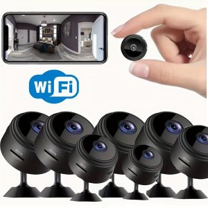 Compact Size, A9 Mini Wireless Security Monitor - Portable, Wi-Fi Enabled, with Night Vision, Remote Access via App, Dual Power Source (Battery), Supports SD Card (No SD Card Included), PVC Material, for Home & Travel Safety, Home Security | Sleek Black Monitor | Durable PVC Housing