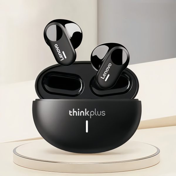 Lenovo ThinkPlus LP19 Premium Wireless Wireless Earbuds - Immersive Sound, Rechargeable USB-C Charging, 230mAh Battery, Sleek Black Design, Type-C Fast Charging Port, Wireless Audio Device|Compact Design|Ergonomic Earbuds