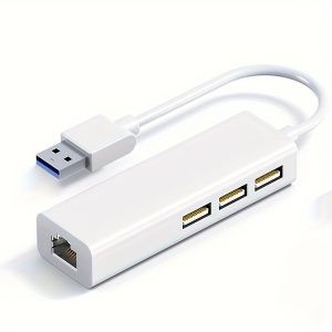 4 In 1 High-Speed Adapter, 100Mbps RJ45 To USB Network Card Converter, 3-Port USB Hub, Plug And Play, Driverless, Compatible With Laptop/Desktop/TV Box, Easy Heat Dissipation ABS Material, Compact Design