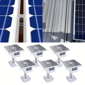 6pcs/12pcs Solar Panel Mounting Brackets Set - Photovoltaic System Aluminum Alloy Components with Block Clamp, T-Slider Nut for Efficient Stability - No Electricity Needed, Durable Material