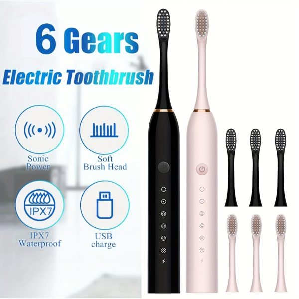 Sonic Electric Toothbrush Ultrasonic Automatic USB Rechargeable Toothbrush Replaceable Tooth Brush