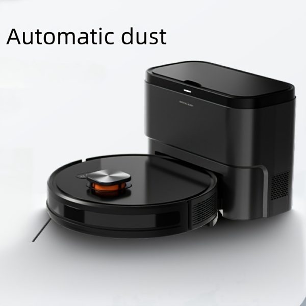 Rechargeable Wi-Fi Enabled Laser Navigation Robot Vacuum Cleaner - Sweeps, Dusts & Mops with App Control, Automatic Dust Box Cleaning, Long-Lasting Lithium Battery, Sleek Black Design for Efficient Home Cleaning, Wireless Vacuum Cleaner