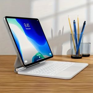 MagicPad Pro Backlit Keyboard Case for iPad Pro 11 2022 - Foldable, Rechargeable with Trackpad, USB Charging, Floating Cantilever Stand, PU Leather Cover, Compatible with iPad Air & Pro 11-inch Models
