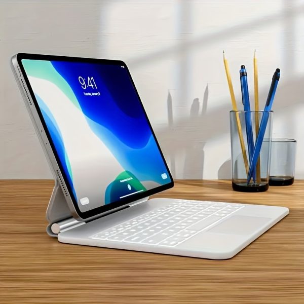 MagicPad Pro Backlit Keyboard Case for iPad Pro 11 2022 - Foldable, Rechargeable with Trackpad, USB Charging, Floating Cantilever Stand, PU Leather Cover, Compatible with iPad Air & Pro 11-inch Models