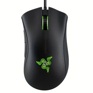 Razer Purgatory Viper Standard Edition Wired Gaming Mouse - Ergonomic Right-Handed Design, Optical Sensor, Black & Green RGB Lighting, 10,000 DPI, Non-Battery Required, Windows 10 Compatible