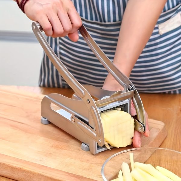 Stainless Steel French Fry Cutter, Safe for Food Contact, Non-Slip Potato Slicer and Vegetable Chopper for BBQ & Outdoor Cooking, Baking, Grill, Barbecue, Kitchen Gadget Set, Ideal Gift for Holidays & Birthdays
