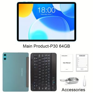 Teclast P30 Tablet 25.65 cm IPS Octa-Core CPU Mali-G57 GPU, 4GB+6GB for RAM 64GB ROM with Support 1TB TF Card Extension, for Android 14 System, 6000mAh Battery Type-C Charging, 5MP Camera