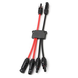 1pc SolarPro 10AWG Solar Panel Connectors Kit, 2/4/6/8 Y-Splitter Adapter, Insulated Cable Splitter Block, Tool-Free Installation, Solar Panel Disconnect for Cable Extension, No Battery Required