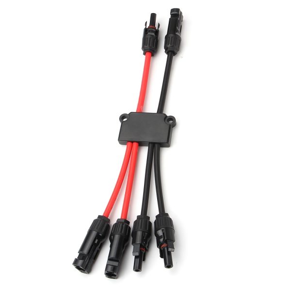 1pc SolarPro 10AWG Solar Panel Connectors Kit, 2/4/6/8 Y-Splitter Adapter, Insulated Cable Splitter Block, Tool-Free Installation, Solar Panel Disconnect for Cable Extension, No Battery Required