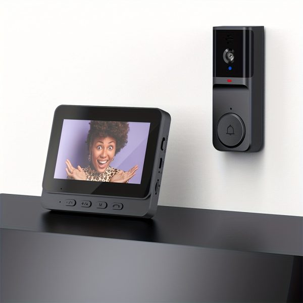 Video Doorbell with Intercom Visual Doorbell Camera with 10.92 cm Screen, Household Infrared Night Version, Two-Way Speaking, Long Battery, Easy Connection, No Need app