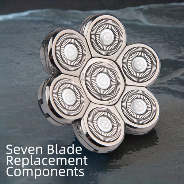 7 Blades Electric Shaver Replacement Heads, Shaver Replacement For Electric Razor Shaving Bald Tool, Head And Face Electric Razor Shaver Head, Not Fit For Remington And SkullShaver