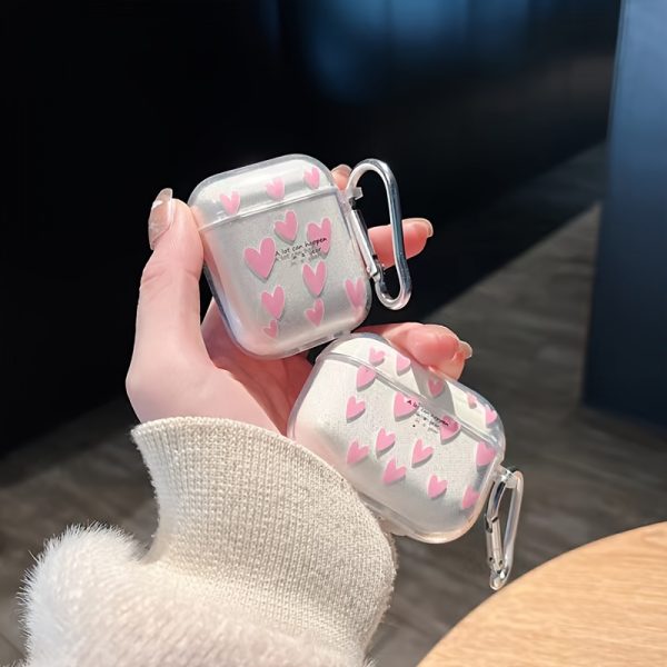 Suitable For AirPods Pro 2nd Generation Wireless Earphone Set, Love Heart Soft And Simple Male And Female Protective Case For 2/ 3 Generations, Love Heart Pattern
