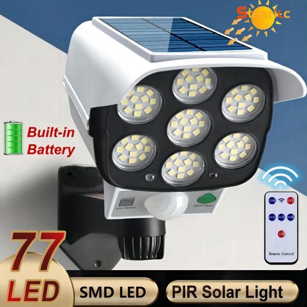 1pc Staaricc Solar-Powered LED Garden Light with Motion Sensor, Wall Mount, ABS Material,, Anti-Theft with Fake Surveillance Camera, Ideal for Outdoor Doorway & Aisle Lighting